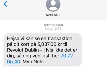 Har du modtaget denne sms? Så slet den med det samme