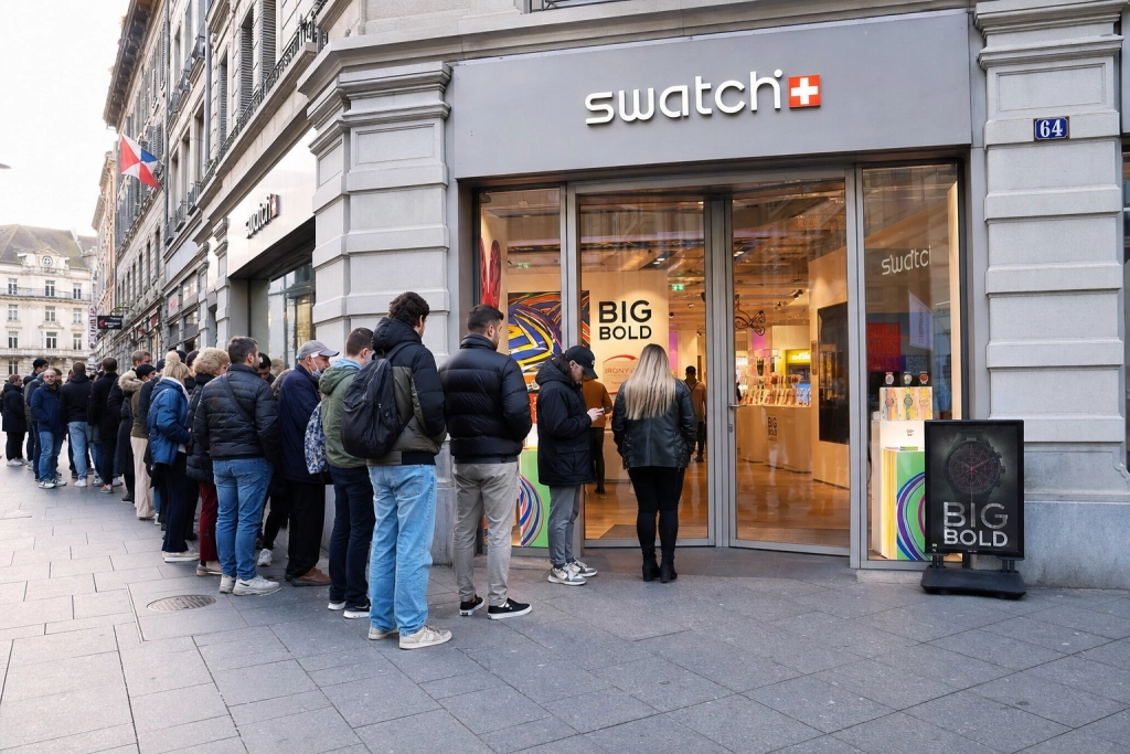 Swatch og Audemars Piguet sender Royal Pop i butikkerne lørdag, kun fysisk salg