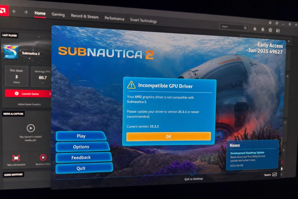 Ny AMD-driver knækker Subnautica 2 på RX 9000: Sådan ruller du tilbage og får spillet til at køre