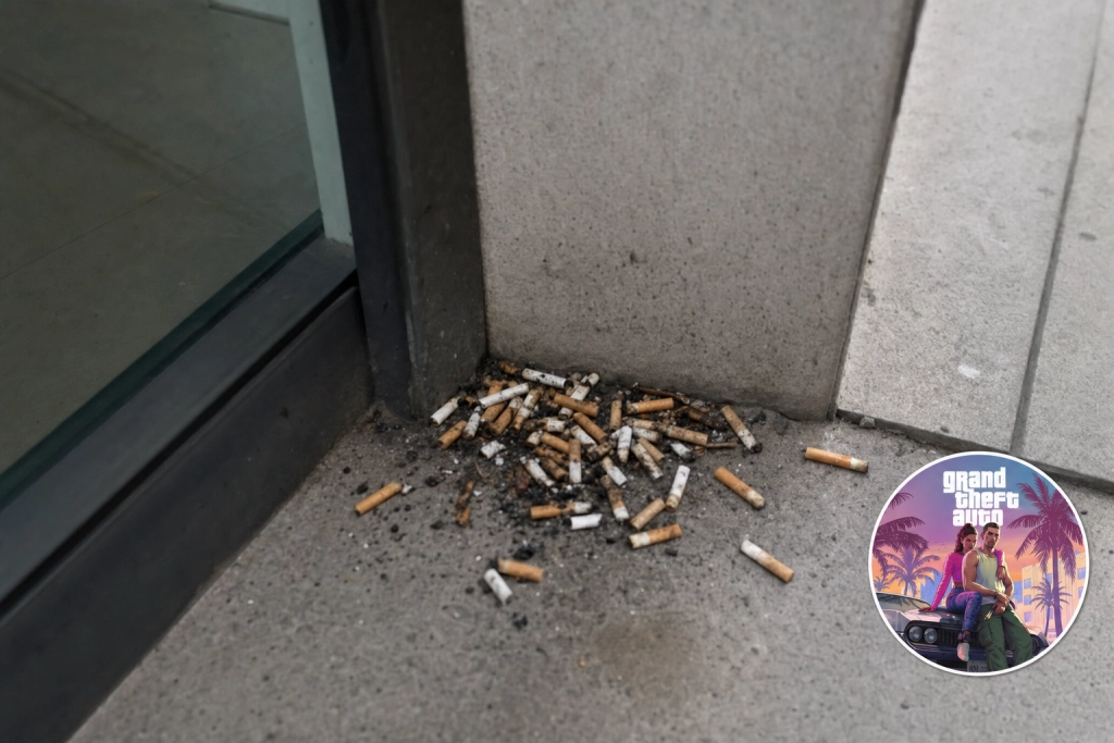 GTA 6-fan overvåger Rockstar-kontor fra busken med iltmåler og cigaretskodder for at forudsige trailer 3