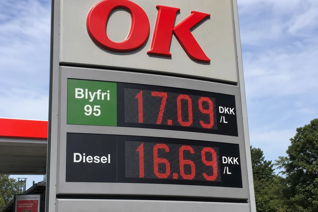 Benzin og diesel falder igen, så meget koster det at tanke nu