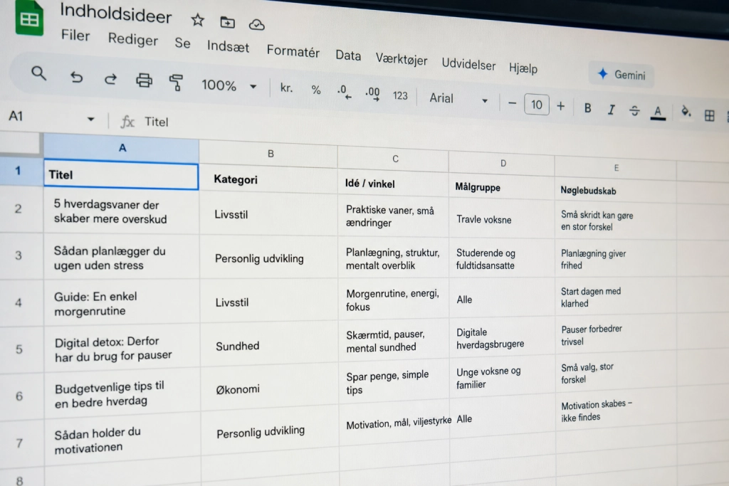 Google Sheets taler nu dansk: Sådan bruger du den nye Gemini-funktion