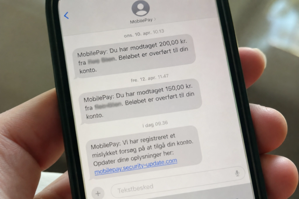 MobilePay-svindel bruger et smart trick: Falsk SMS lander i din rigtige MobilePay-tråd