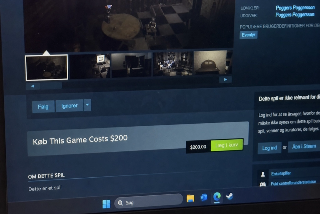 18-årigs vittigheds-spil solgte for næsten ti millioner kroner på Steam: Nu står han tilbage med 14.000