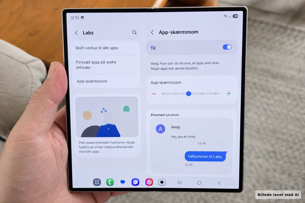 Samsung gemte en funktion i Z Fold8: Juster app-størrelse frit på det store display