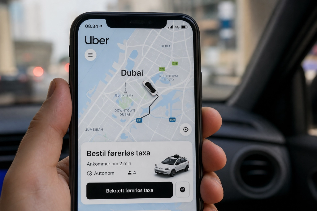 Bestil nu en taxa uden chauffør via Uber i Dubai: Baidus robotbiler kører fuldautomatisk