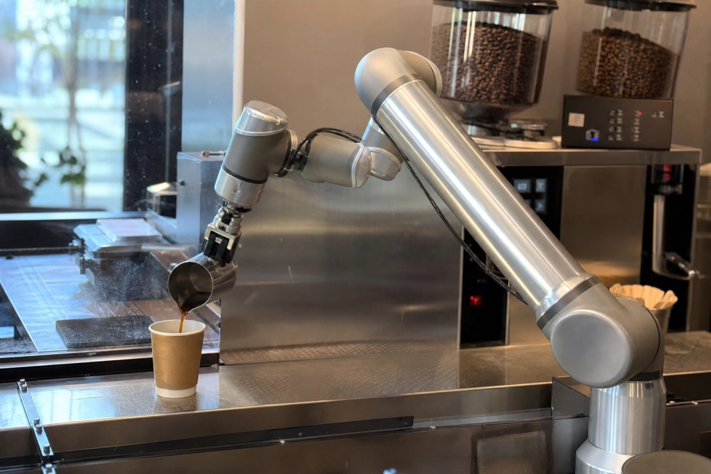 En enkelt robot styrer hele caféen: Slog verdensrekord med 202 kopper på en time