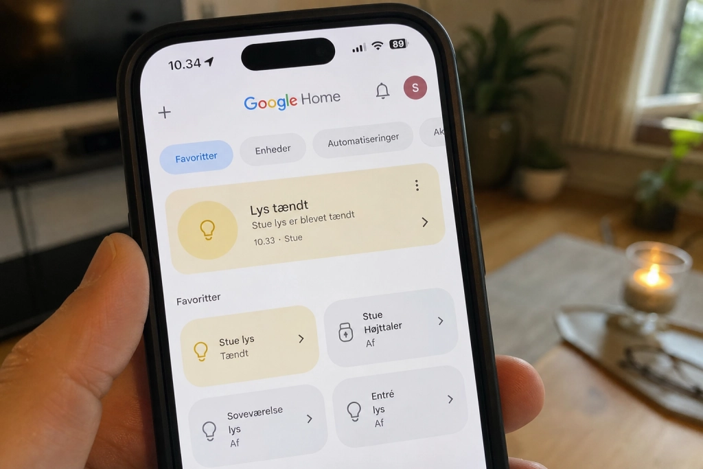 Fejl i Google Home på iPhone: Dine smart-lys tænder når du åbner appen