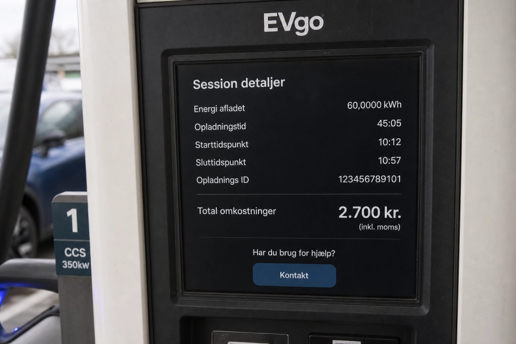 Ladechok: Betalte 2.700 kroner for 44 minutter ved elbil-laderen