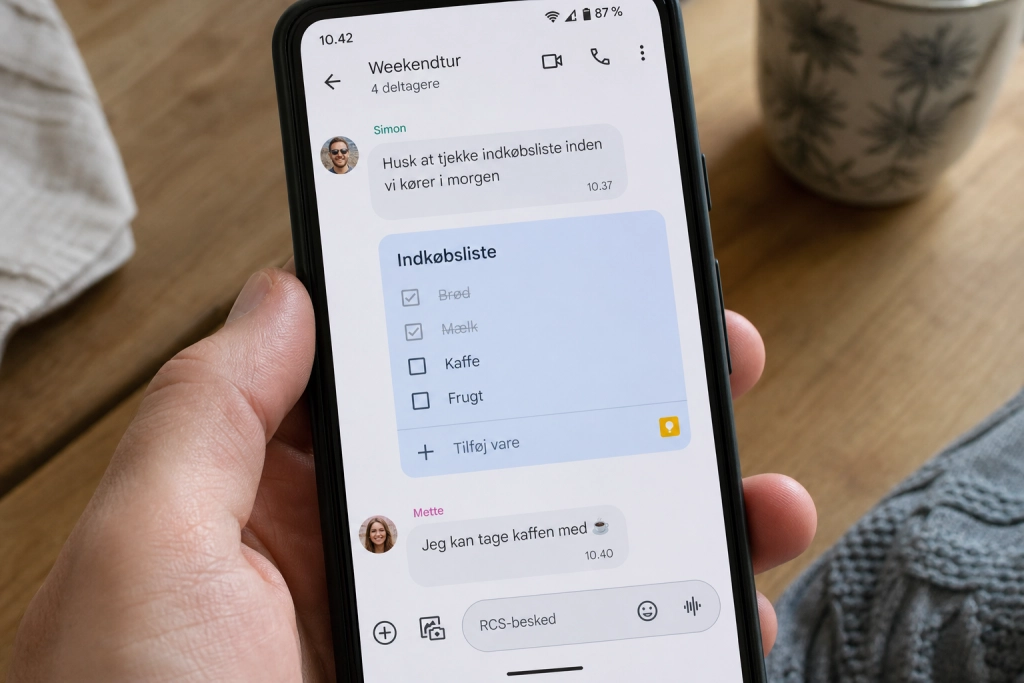 Google Beskeder får ny funktion: Nu kan I lave fælles lister direkte i chatten