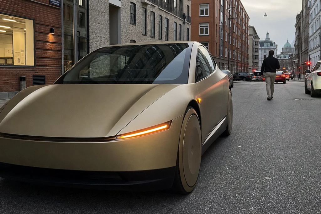 Mand udfordrede Teslas førerløse taxi: Se hvad der skete da han sprang ud foran den