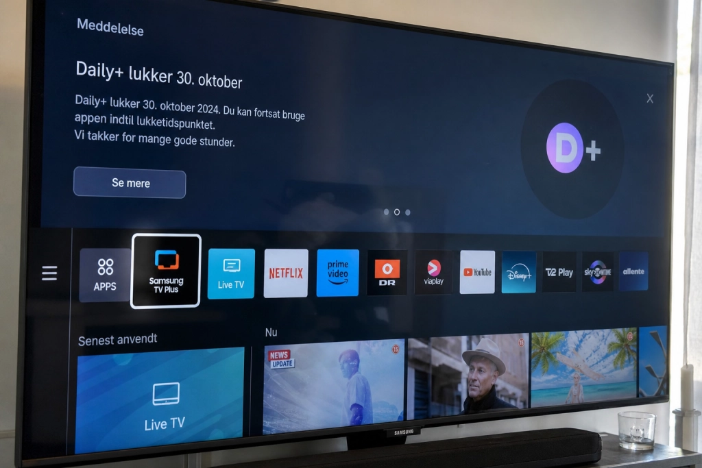 Har du et nyere Samsung-tv: En samlet startfunktion lukker efter 30. oktober