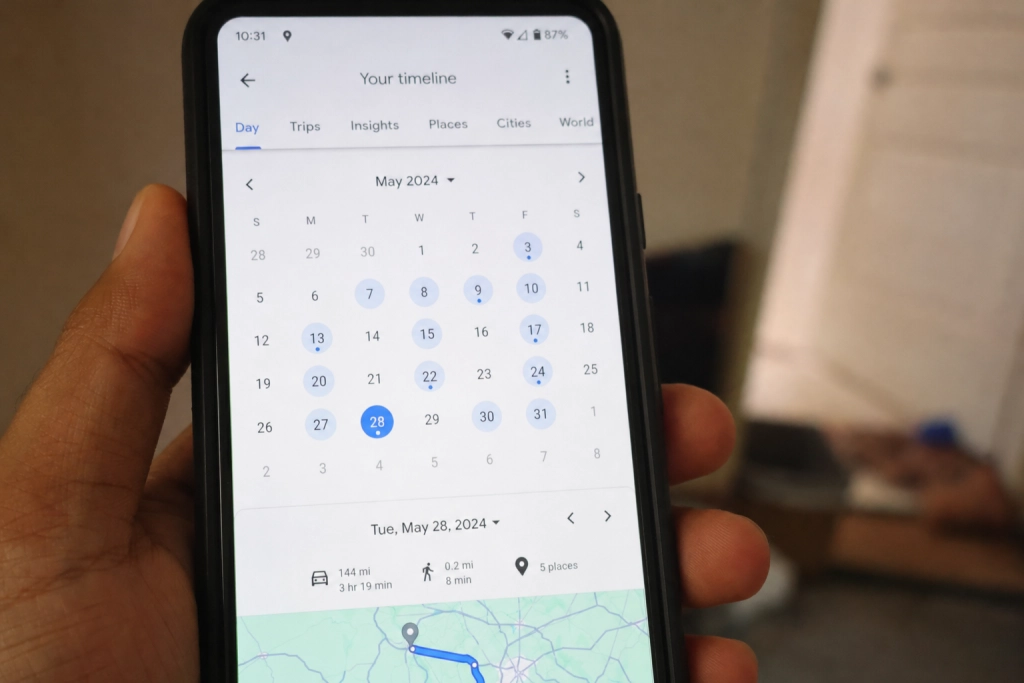 Google Maps' tidslinje viser hvert besøg og hver rute: Sådan rydder du op på to minutter